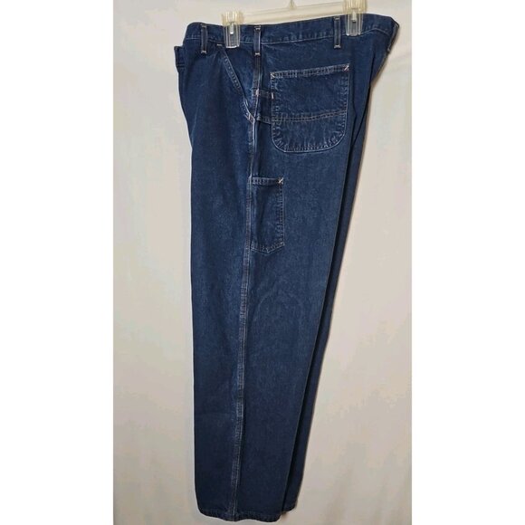 Carhartt Mens Flame Resistant FR Denim Dungaree Jeans Sz 44x32 (42x32) FRB13 DNM - Picture 9 of 16